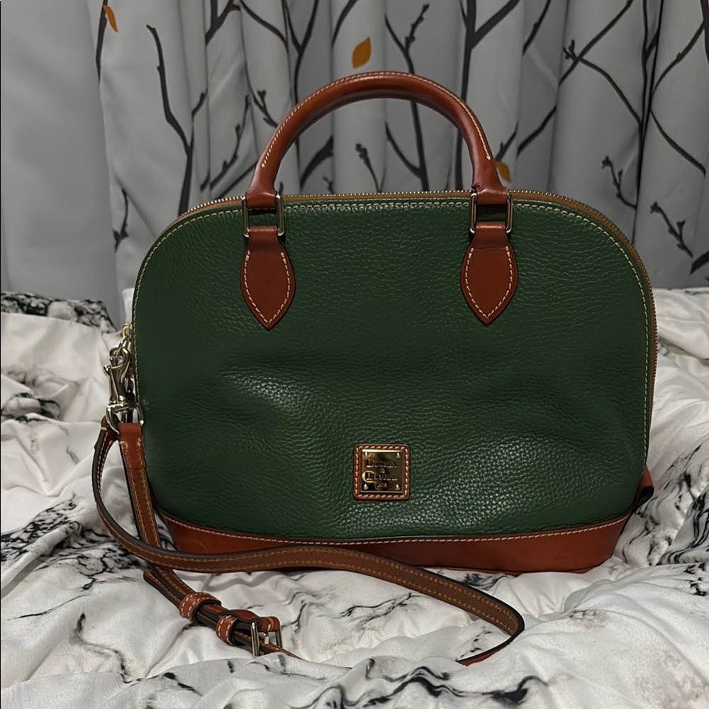 Dooney & Bourke Green and Brown Leather Purse